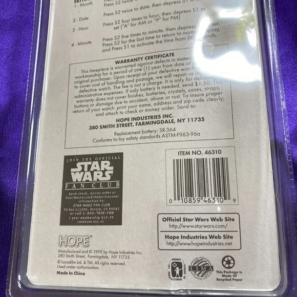 NEW - VTG📌HOPE INDUSTRIES 1999 STAR WARS EPISODE 1 QUEEN AMIDALA WRIST WATCH - Picture 7 of 13